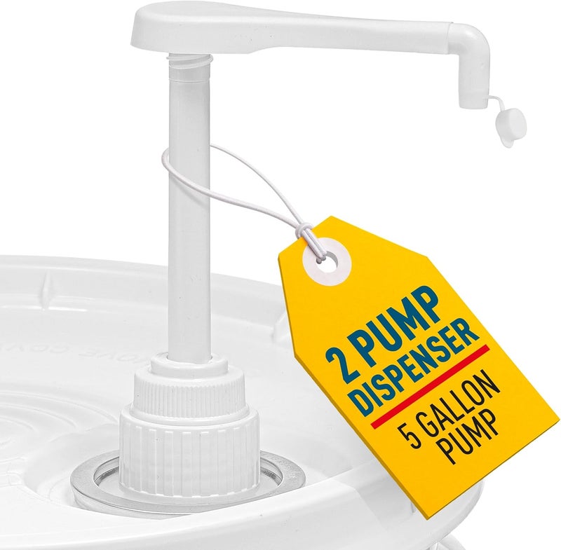 shopperals 2-Heavy-Duty 5-Gallon Bucket Pump Dispensers – Compatible with Oil, Laundry Soap, Detergent, Fabric Softener, Degreasers... It Includes a Leak-Proof Cap, Making it Ideal for Commercial and Household. - Image 2